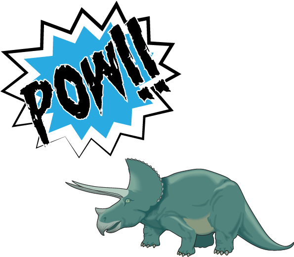 Battle Text Attack Of The Dinosaurs Messages Sticker - Triceratops (618x618)