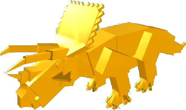 Golden Triceratops - Origami (634x404)