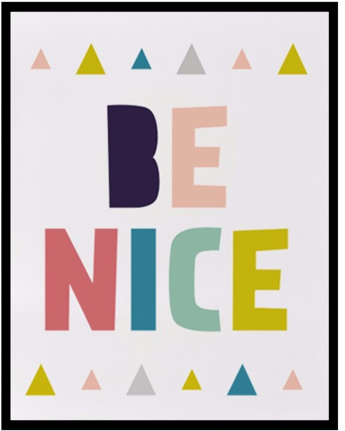 Be Nice Canvas Art Print - Funlife Quote Be Nice Canvas Art Print Painting Poster, (500x500)