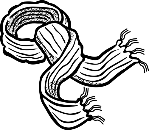 Scarf Line Art Vector Graphics Public Domain Vectors - Scarf Clipart Black And White (500x437)