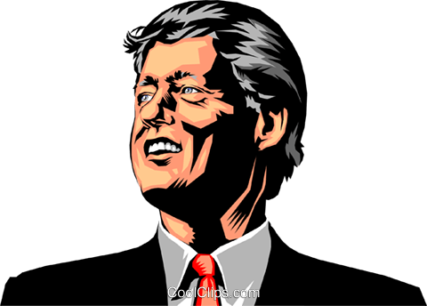 Bill Clinton Royalty Free Vector Clip Art Illustration - Illustration (480x344)