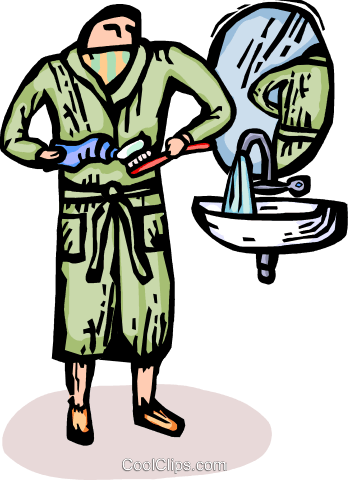 Man Getting Ready To Brush His Teeth Royalty Free Vector - Man Getting Ready To Brush His Teeth Royalty Free Vector (348x480)