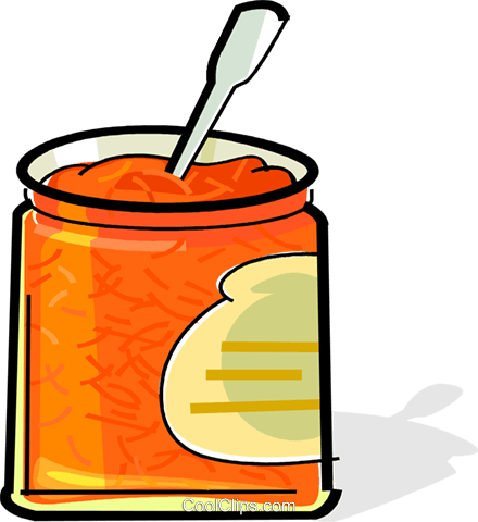 Jar Of Marmalade Royalty Free Vector Clip Art Illustration - Marmalade Clipart (440x480)