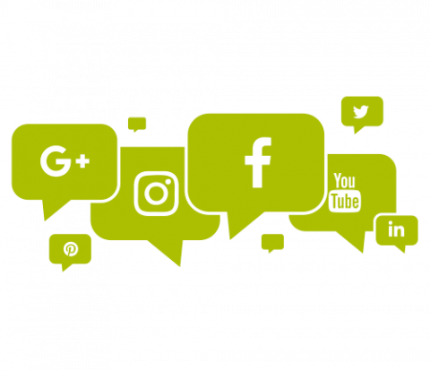 Online Marketing Clipart Communication Management - Social Media (480x414)