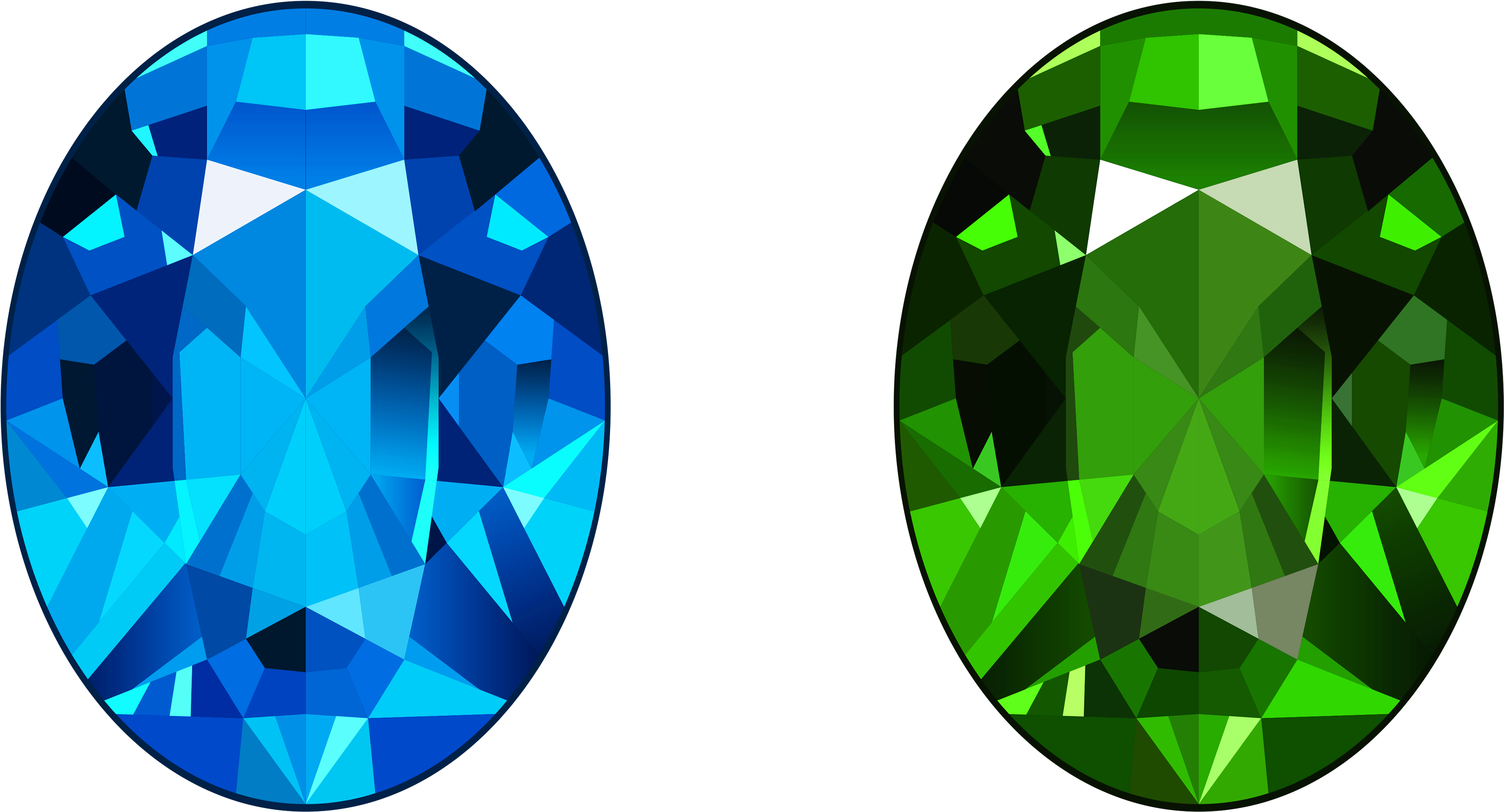 Emerald Clipart Transparent - Blue And Green Diamonds (4616x2376)