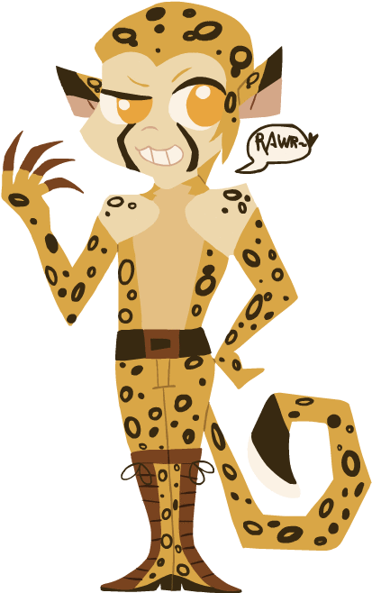 Cheetah In My Cartoon Style By G-blue16 - Cartoon Cheetah Easy (419x661)