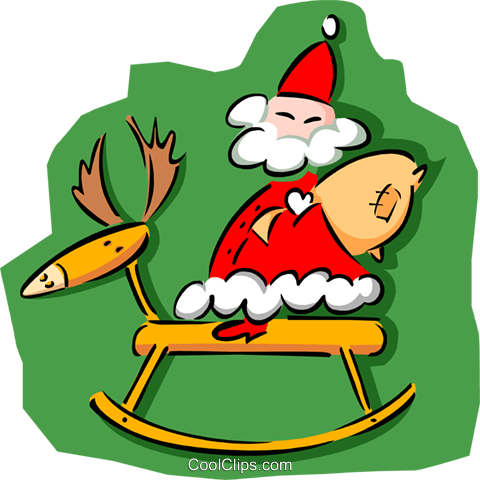 Christmas/santa On Rocking Horse Royalty Free Vector - Christmas/santa On Rocking Horse Royalty Free Vector (480x480)