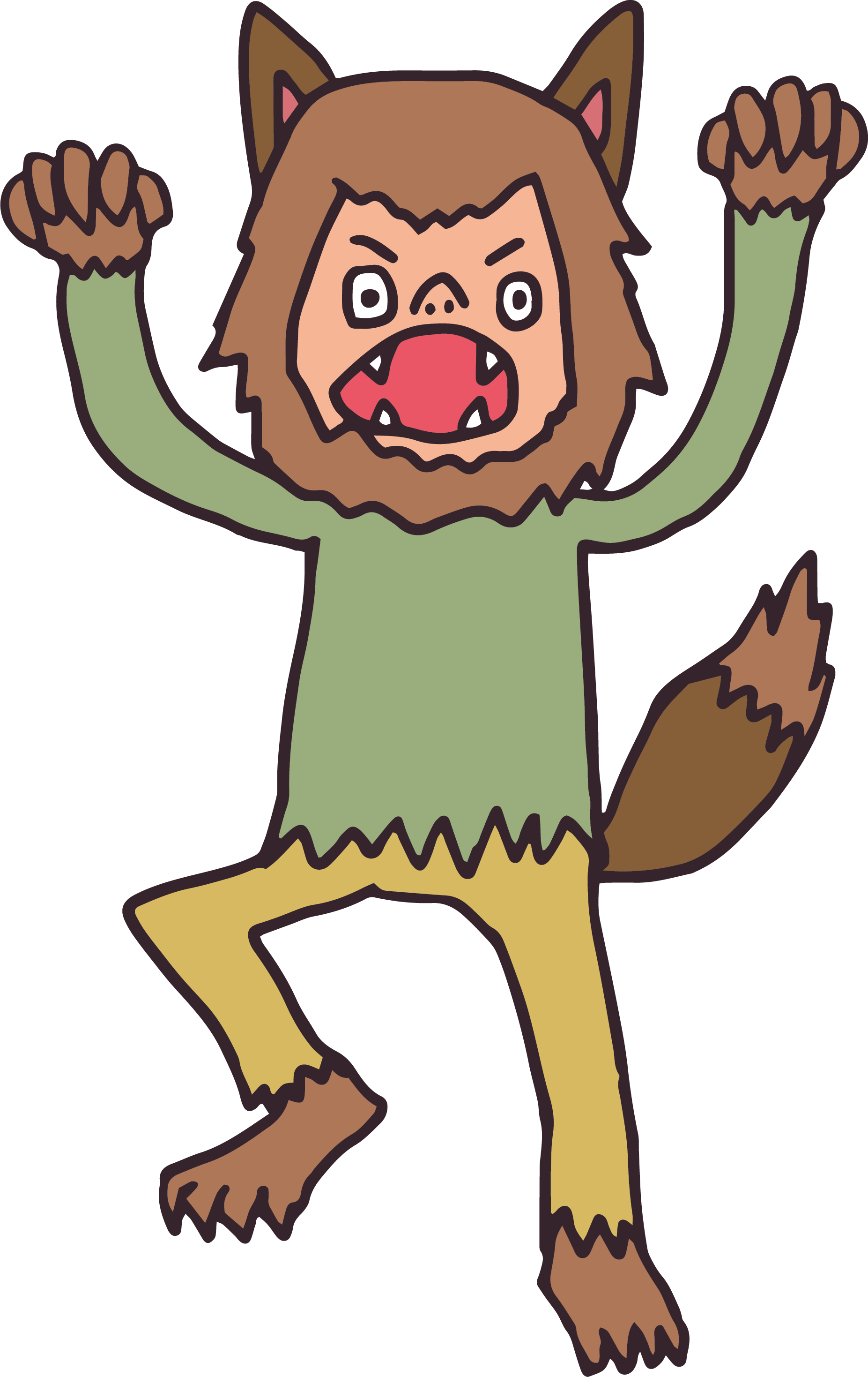 Werewolf Big Bad Wolf Cartoon - Cartoon (1853x2937)