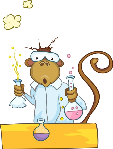 Cartoon Chemistry Illustration - Experiments Cartoon (457x600)