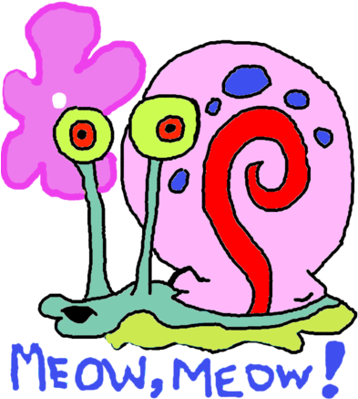 Gary The Snail By Inkytunnel - Gary The Snail Meow (400x458)