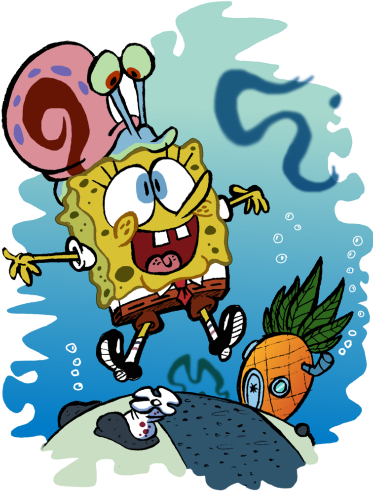 Free Pictures Of Spongebob And Gary By Eeyorbstudios - Spongebob And Gary Fanart (778x1026)