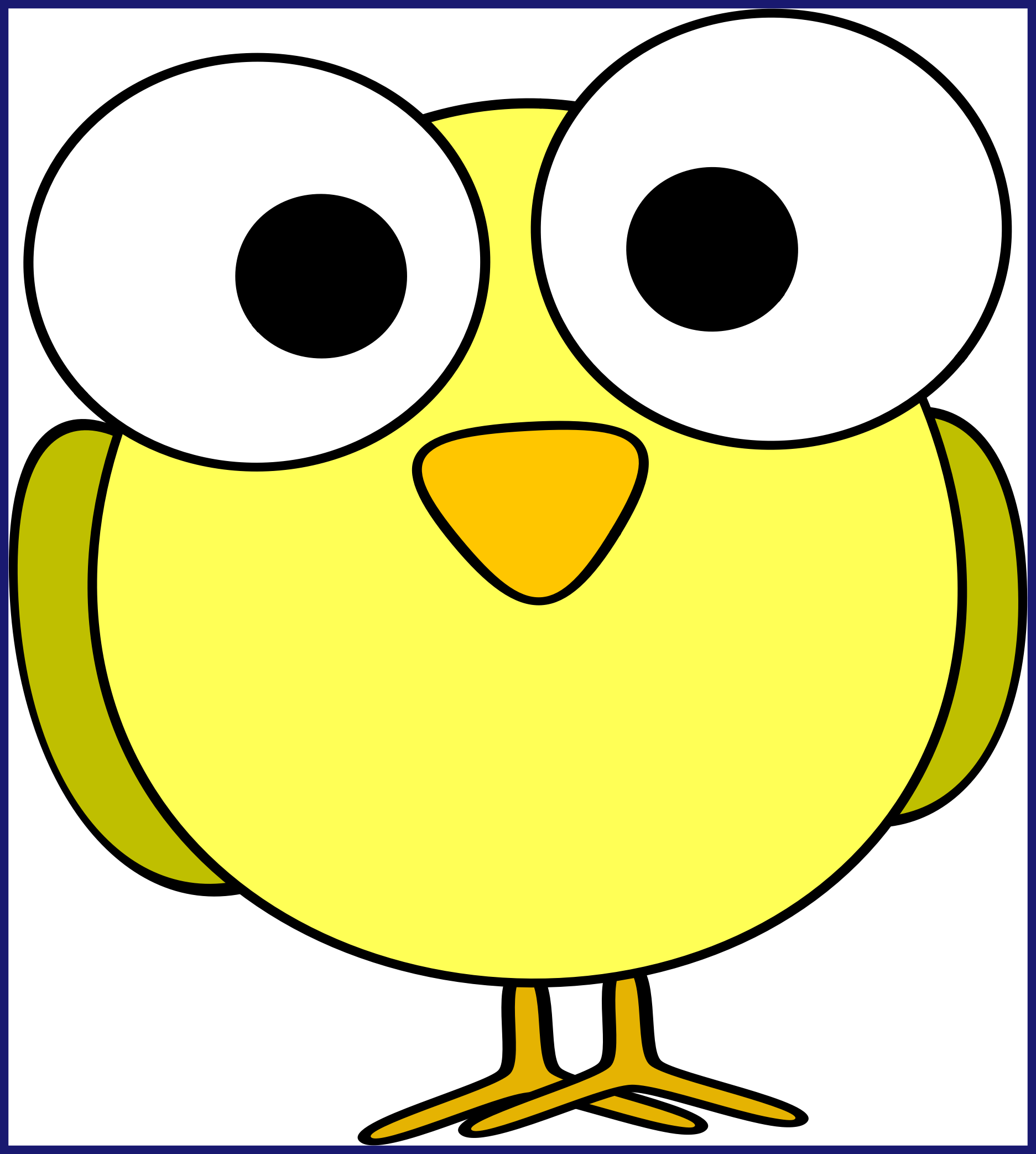 Marvelous A Funny Looking Yellow Cartoon Bird With - Yellow Bird Cartoon -  (1873x2085) Png Clipart Download