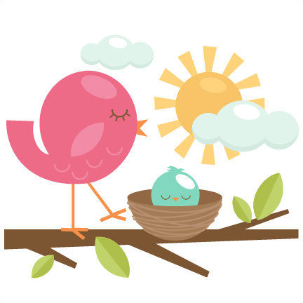 Mom And Baby Bird Clipart - Greeting Card (432x432)