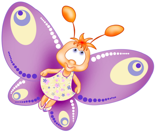 Butterflies Set3 61 - Cartoon Butterfly Clipart Png (500x428)