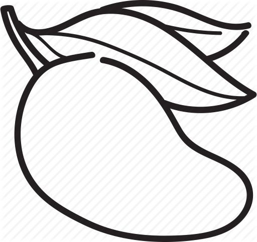 Sweets Clipart Line Drawing - Mango Black And White Clipart Transparent (512x481)