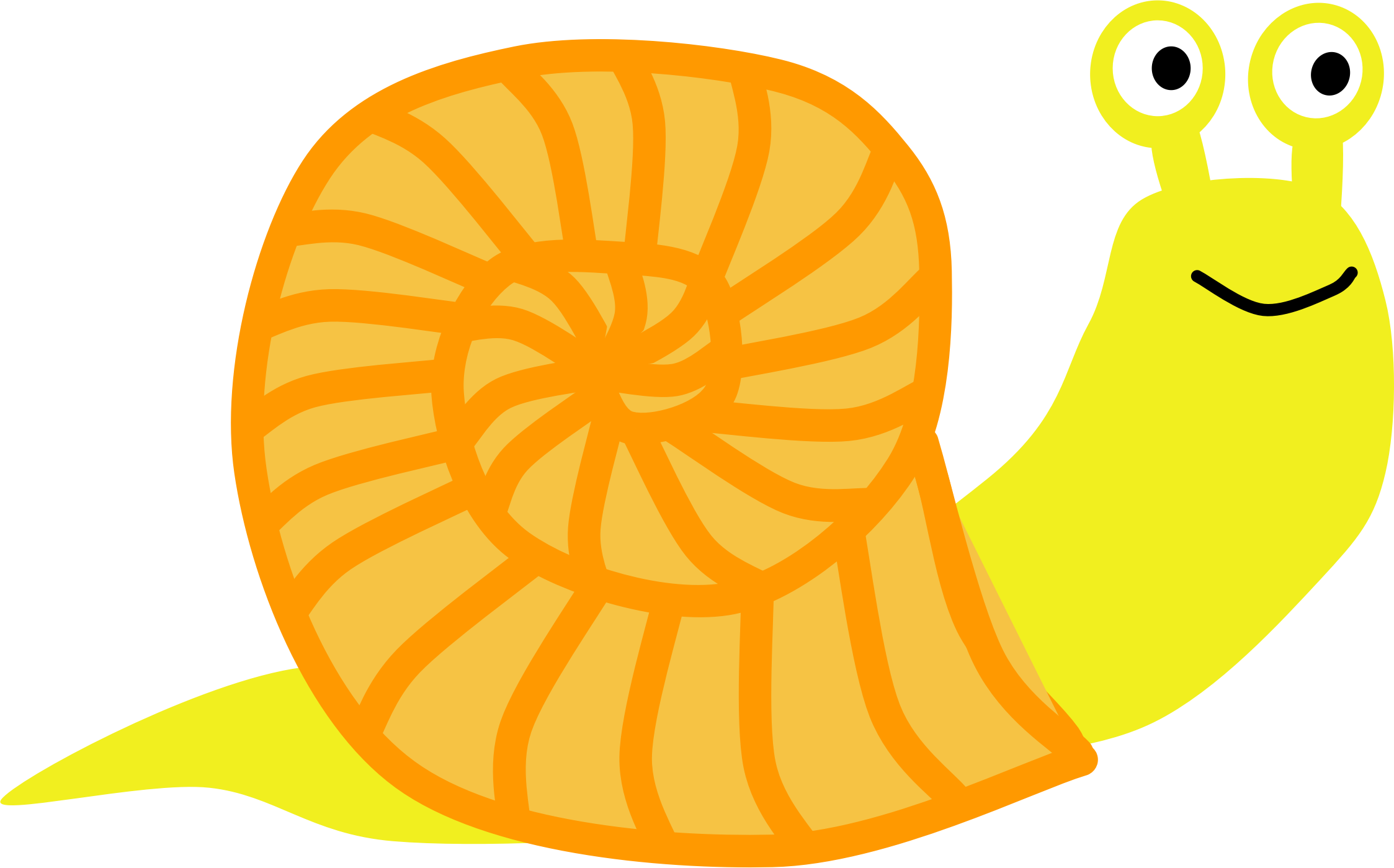 Clip Art Of Snails 2 Image - Yellow Snail Clipart (1205x750)