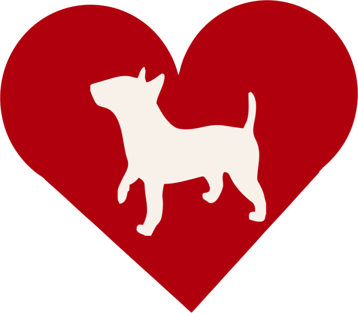 Miniature Bull Terrier In Heart Outdoor Vinyl Silhouette - Heart With Heartbeat Png (732x640)