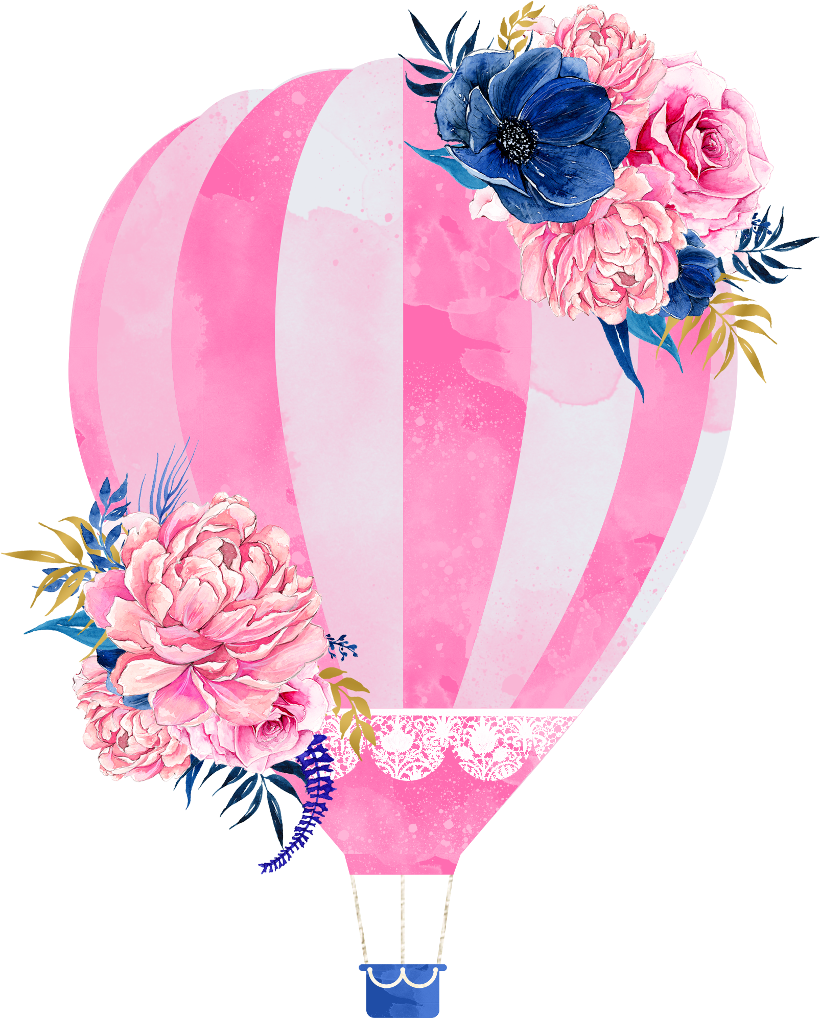 Wedding Invitation Hot Air Balloon Clip Art - Hot Air Balloon Drawing (2400x2400)