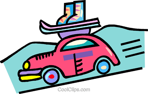 Car With Ski Equipment On The Roof Royalty Free Vector - Car With Ski Equipment On The Roof Royalty Free Vector (480x306)