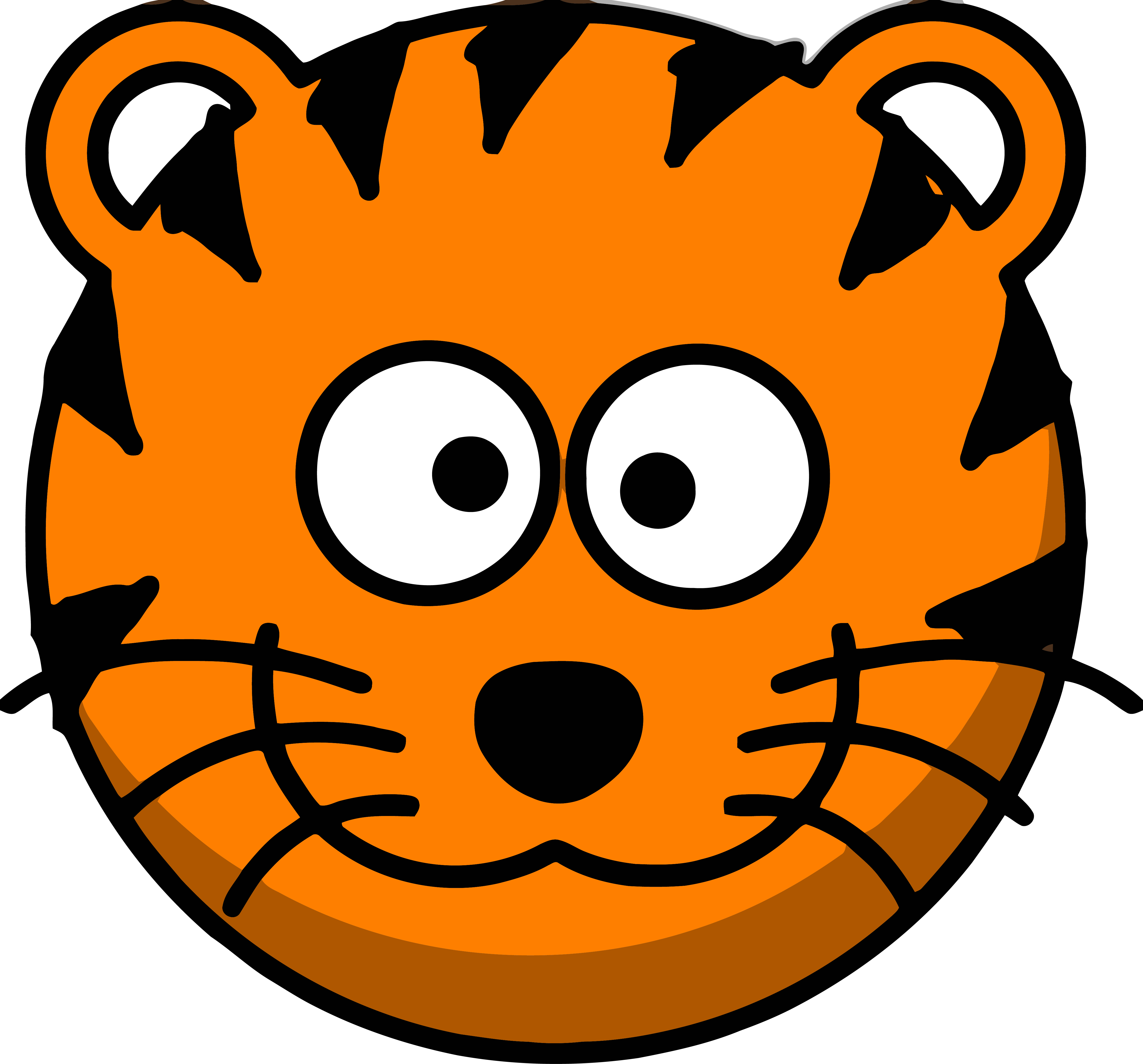 Tigger Head No Tail Clip Art At Online Clipart Png - Cartoon Illustration Of A Smiling Tiger Wine Stopper (4735x4406)