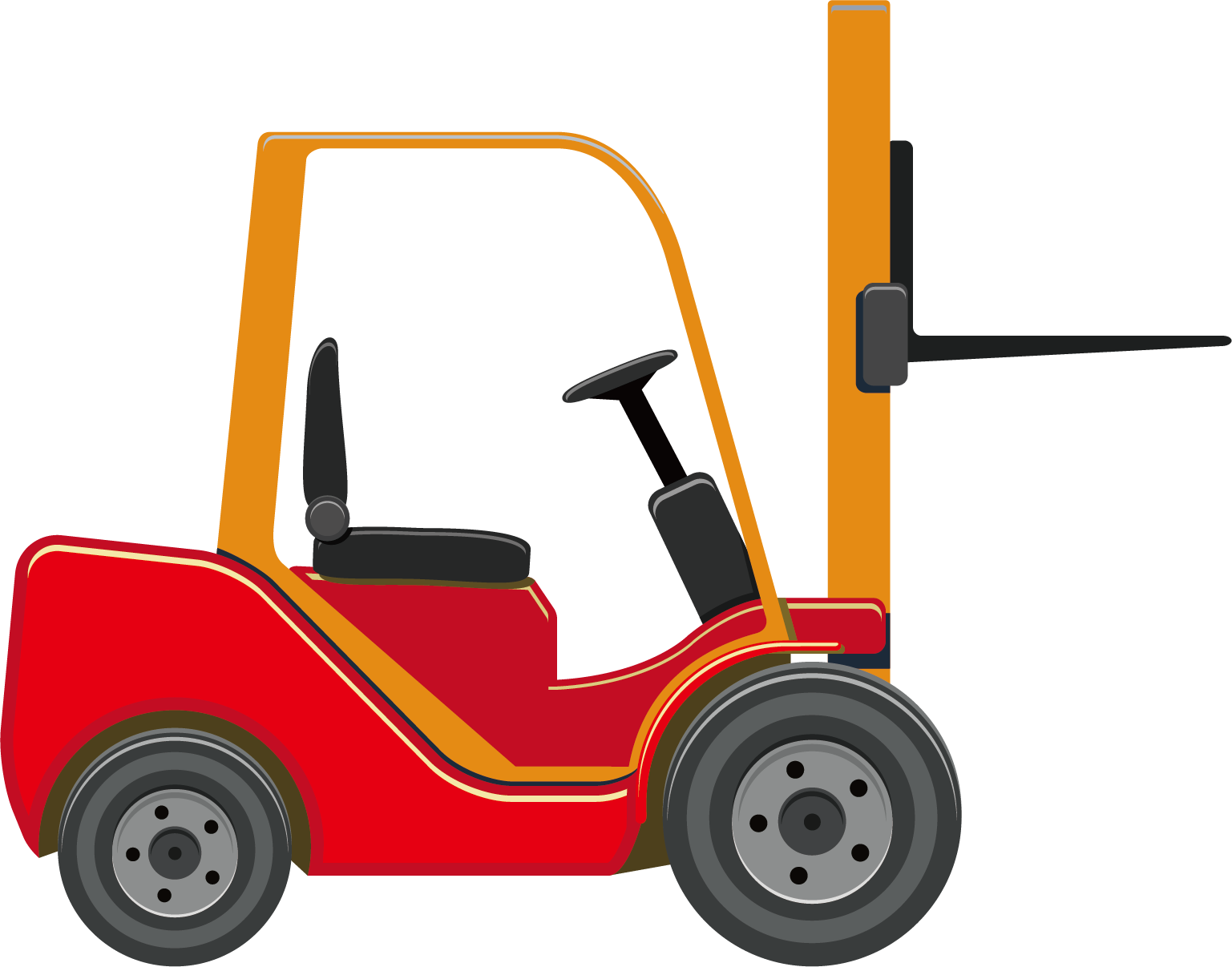 Forklift Drawing Vecteur - Cartoon Forklift Png (1537x1207)