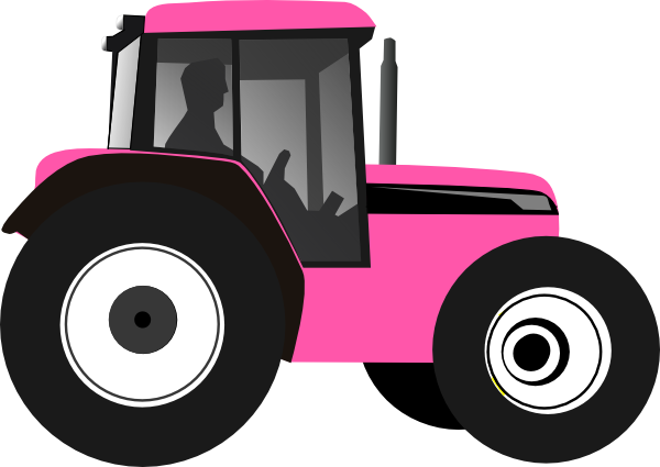 Tractor Pink Clip Art At Clker - Pink Tractor Clipart (600x425)