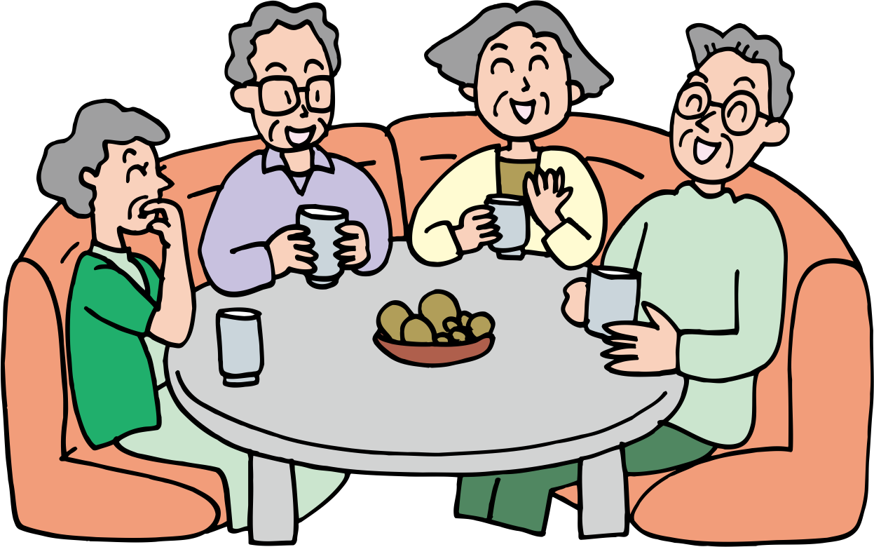 Cartoon Poster Illustration - 長者 聚餐 卡通 (1247x780)