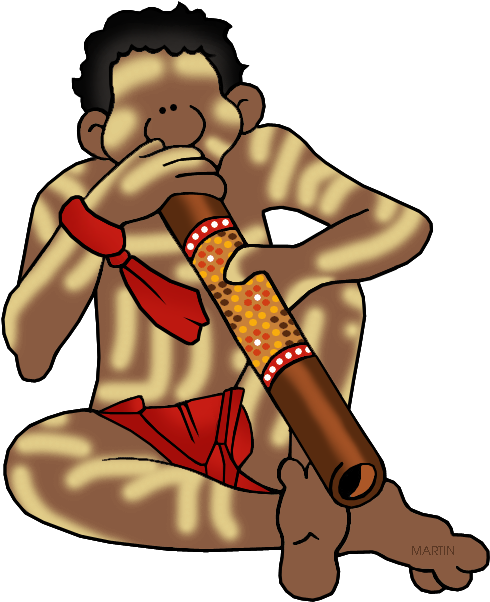 Indigenous Australians Didgeridoo Art Clip Art - Aboriginal Man Clipart (545x648)