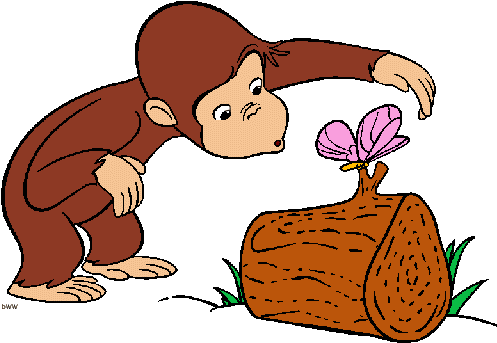 Neat Design Curious George Clipart With A Blue Ball - Curious George Coloring Pages (501x352)
