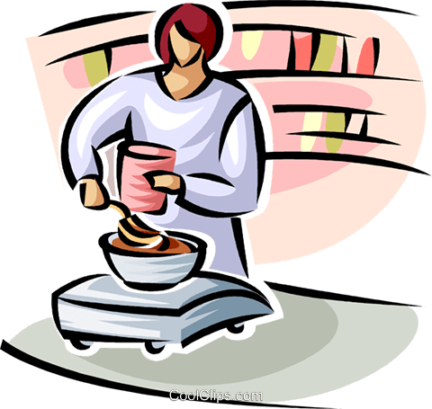 Woman Weighing Bulk Food Items Royalty Free Vector - Clip Art (480x455)