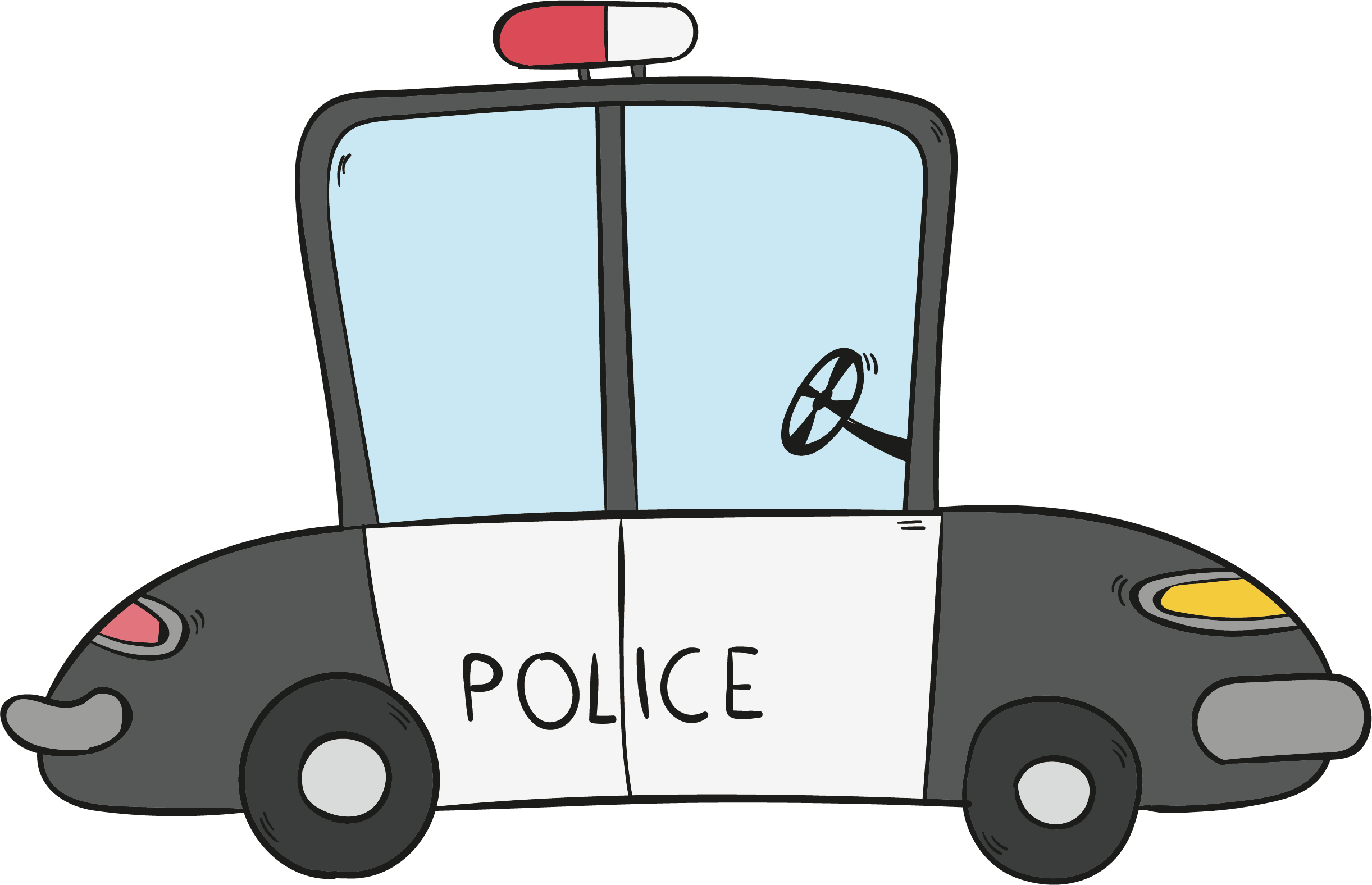 Taxi Car Drawing Download - 警車 卡通 (2443x1576)