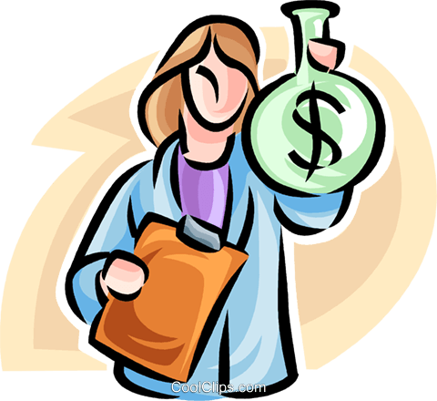 Woman With A Bag Of Money Royalty Free Vector Clip - Woman With A Bag Of Money Royalty Free Vector Clip (480x440)