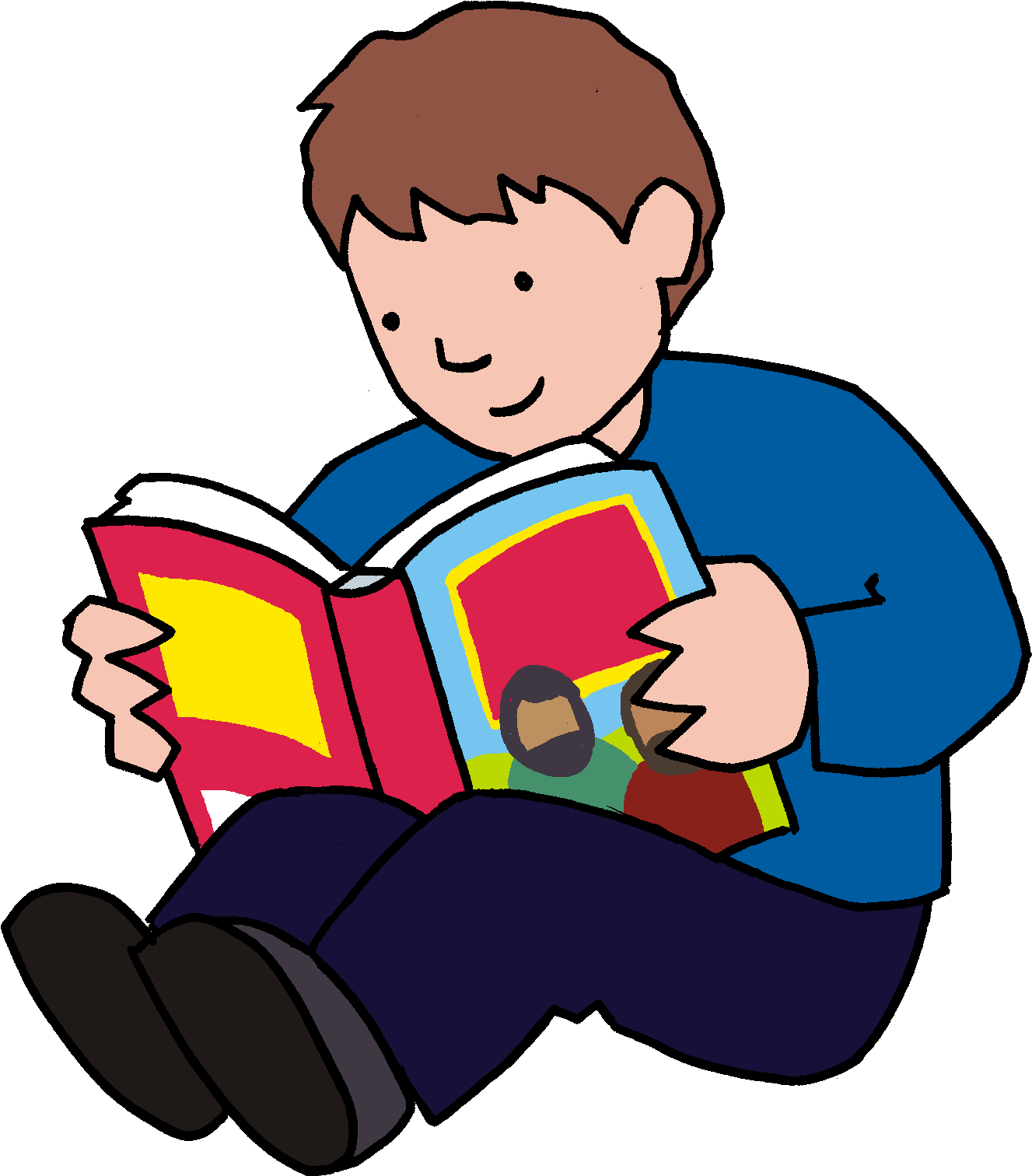 Bible Story Child Book Clip Art - Bible Reading Boy Png (1326x1559)