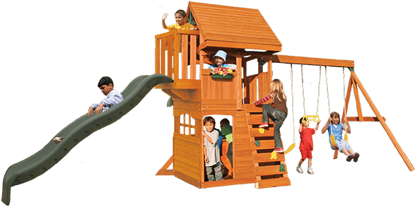 Awesome Cedar Summit Playset Made Of Wood In Double - Cedar Summit Grandview Deluxe Wooden Play Set (600x400)