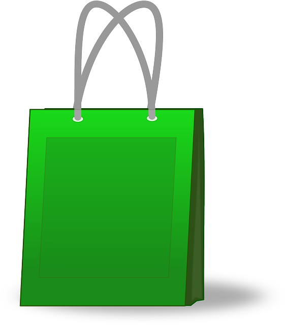 Green Bag, Shop, Shopping, Bazaar, Mall, Materials, - Green Shopping Bag Clipart (643x720)