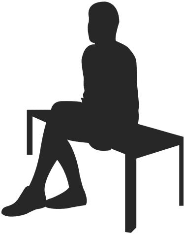 Man Sitting On Bench - People Sitting At Table Silhouette Png (512x512)