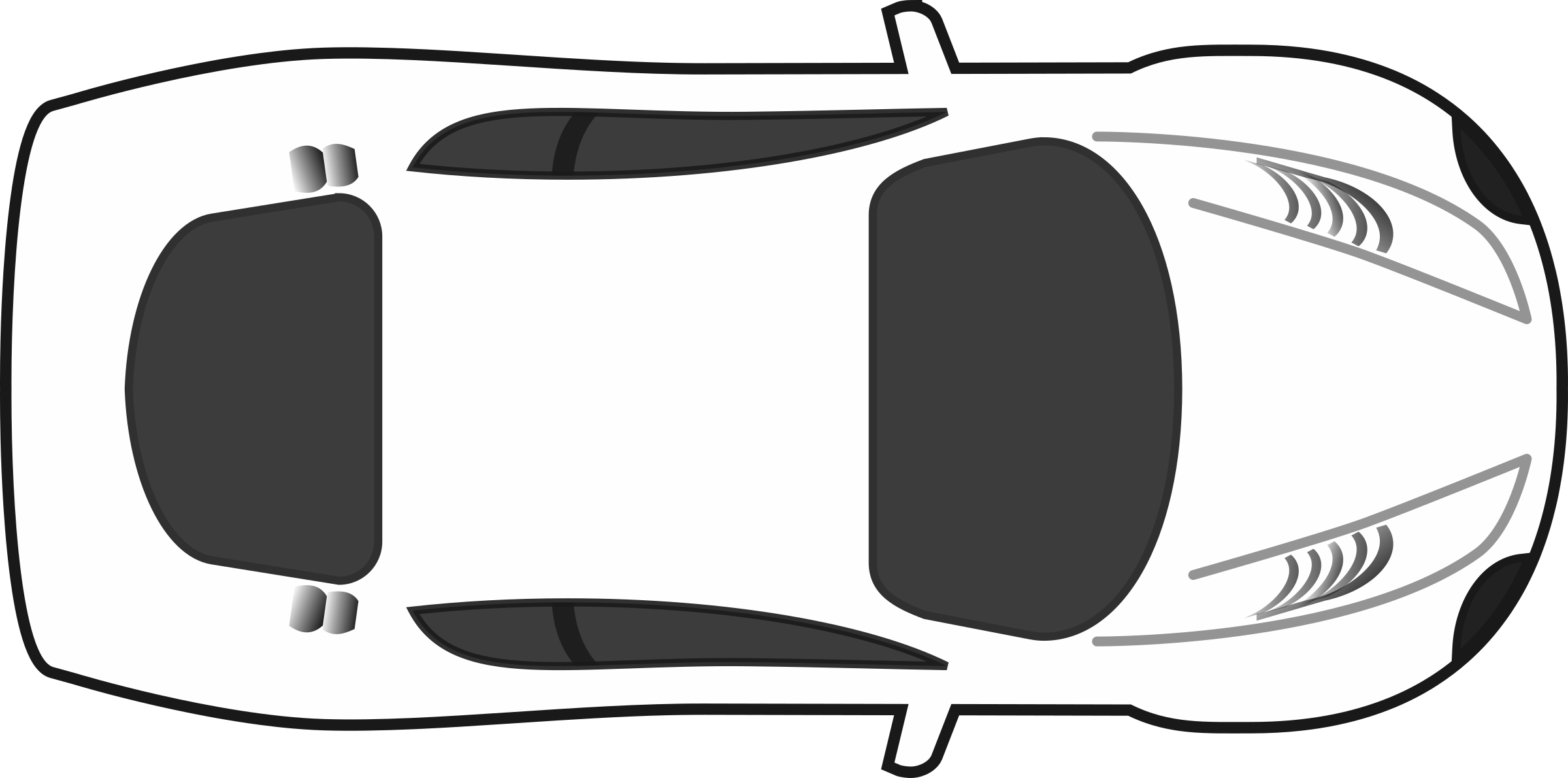 Car Clipart Top View Png - Car Top View Clipart (2400x1190)