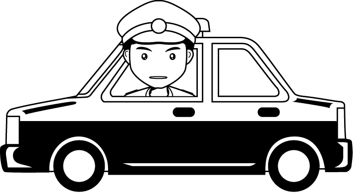 Police Car Clip Art Clipart - Police Car Clipart Black And White (714x389)