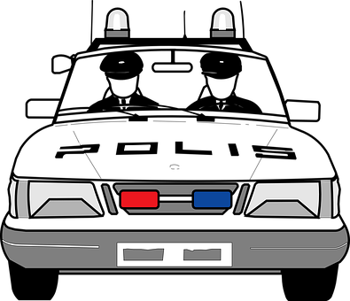 Car Auto Police Police Officers Patrol Med - Police Car Clip Art (395x340)