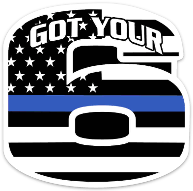 Got Your 6 Police Thin Blue Line Decal - Got Your Six Sticker (393x389)