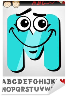 Funny Letter M Cartoon Illustration Wall Mural • Pixers® - Illustration (400x400)