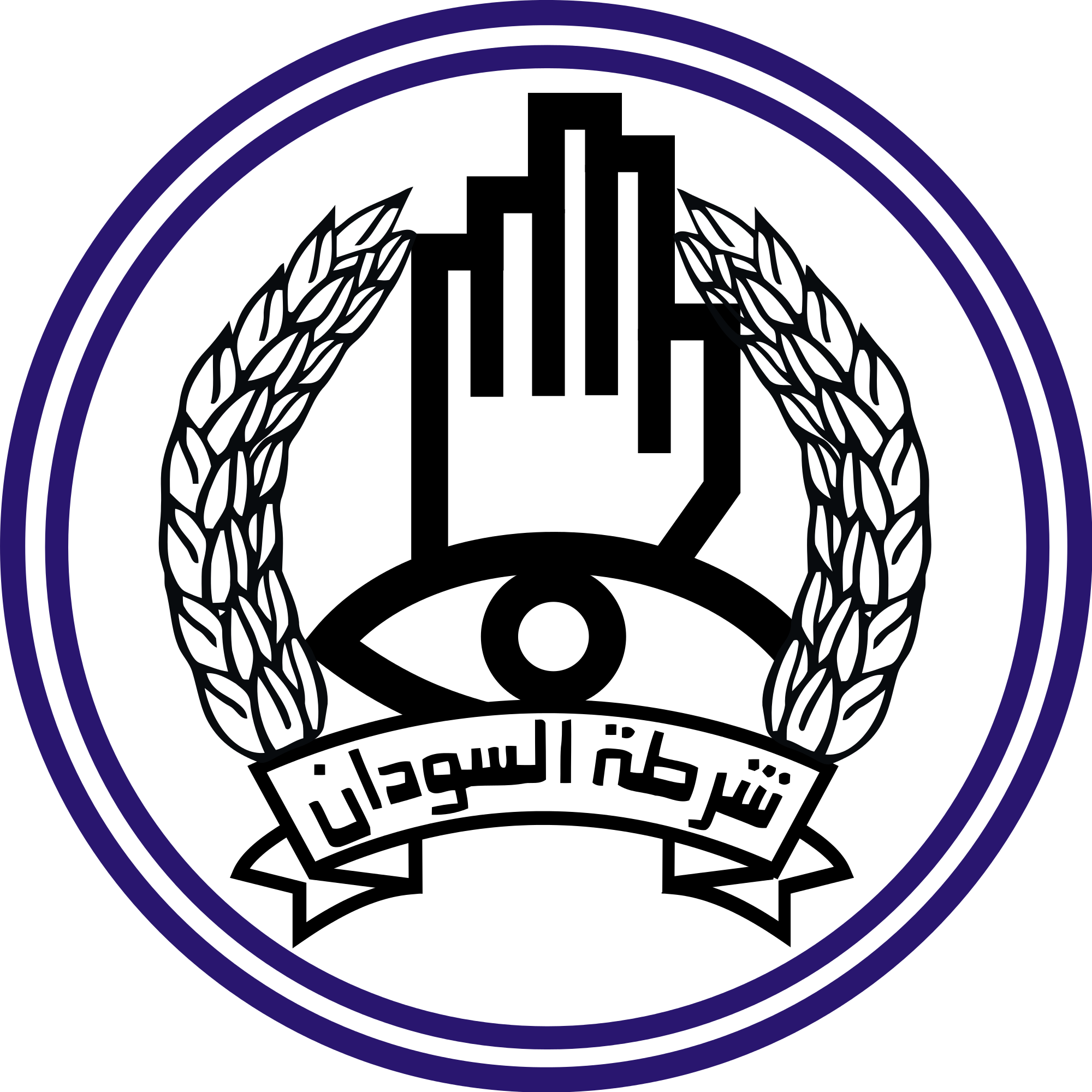 Sudanese Police Force Emblem - Diagram Of A Cricket Pitch (2000x2000)