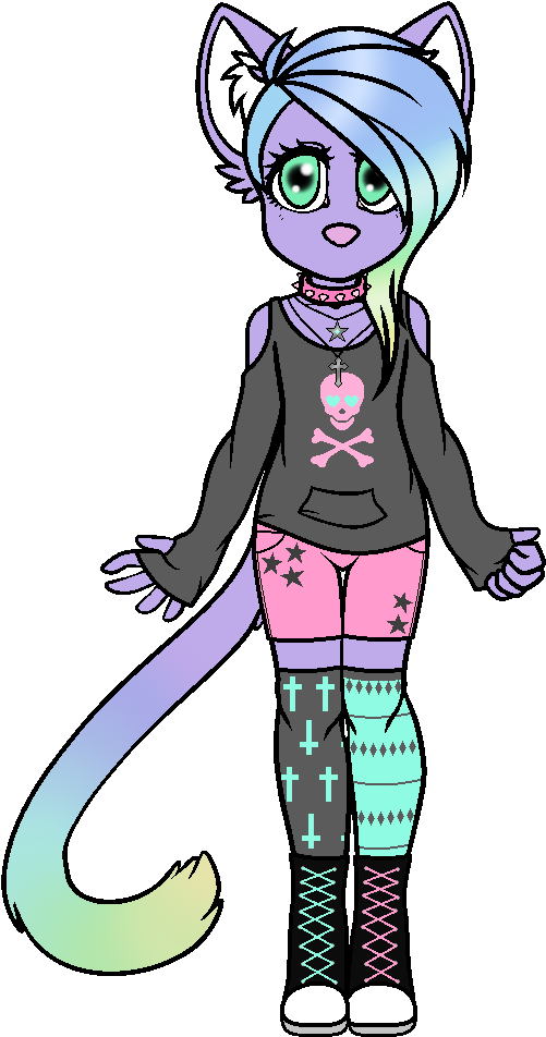 Pastel Goth Kitty Adoptable Ota By Xperfectinsanity - Cartoon (545x1006)