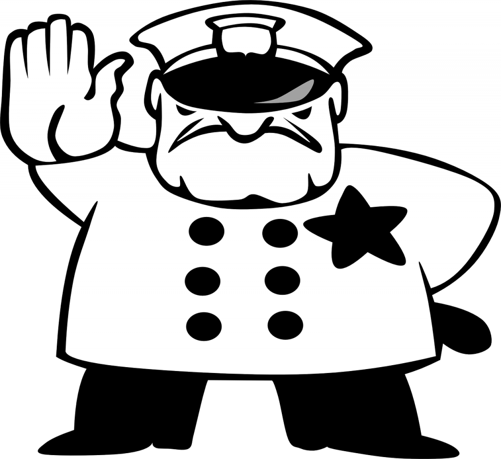 Perspective Police Hat Coloring Page Drawing At Getdrawings - Black And White Police (1024x939)