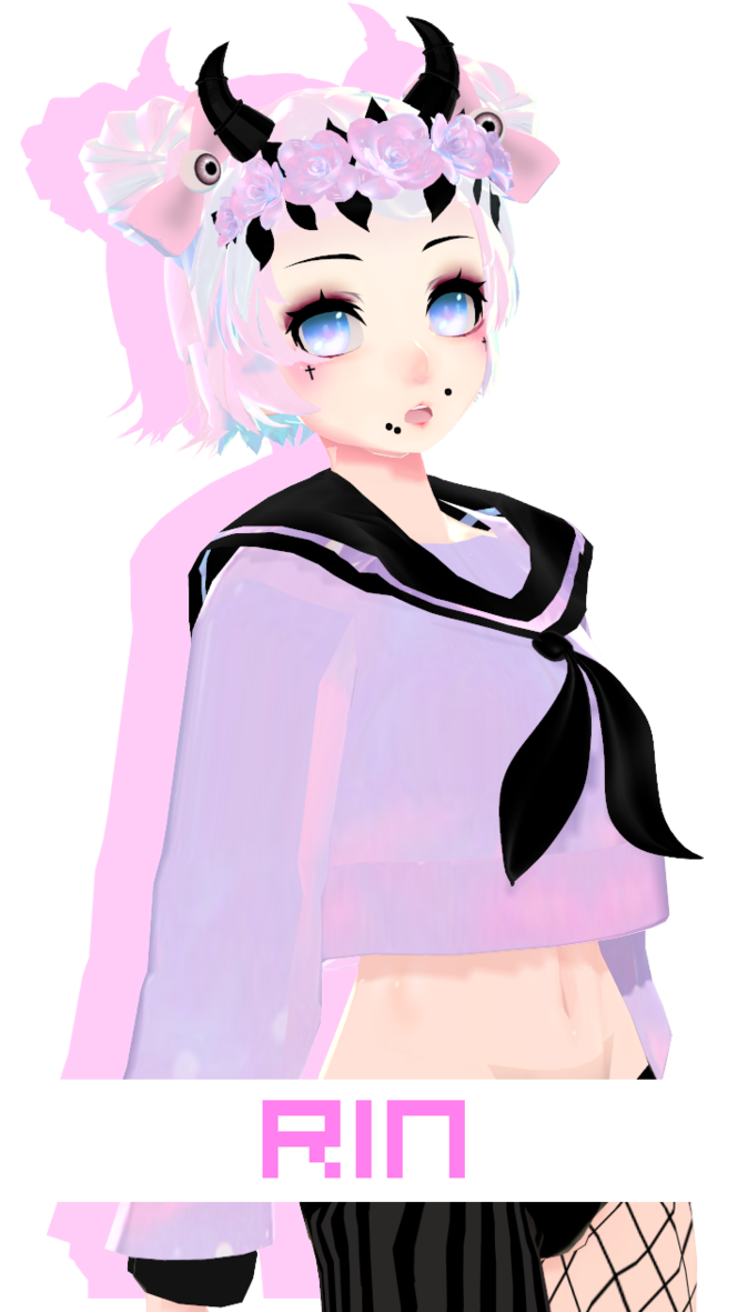 Tda Pastel Goth Rin By Thisiskenz - Mmd Pastel Goth Rin (673x1187)