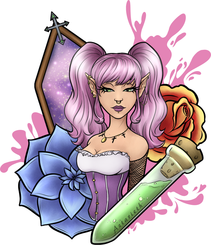 Pastel Goth Girl Tattoo Theme By Aztarieth - Tattoo (900x1046)