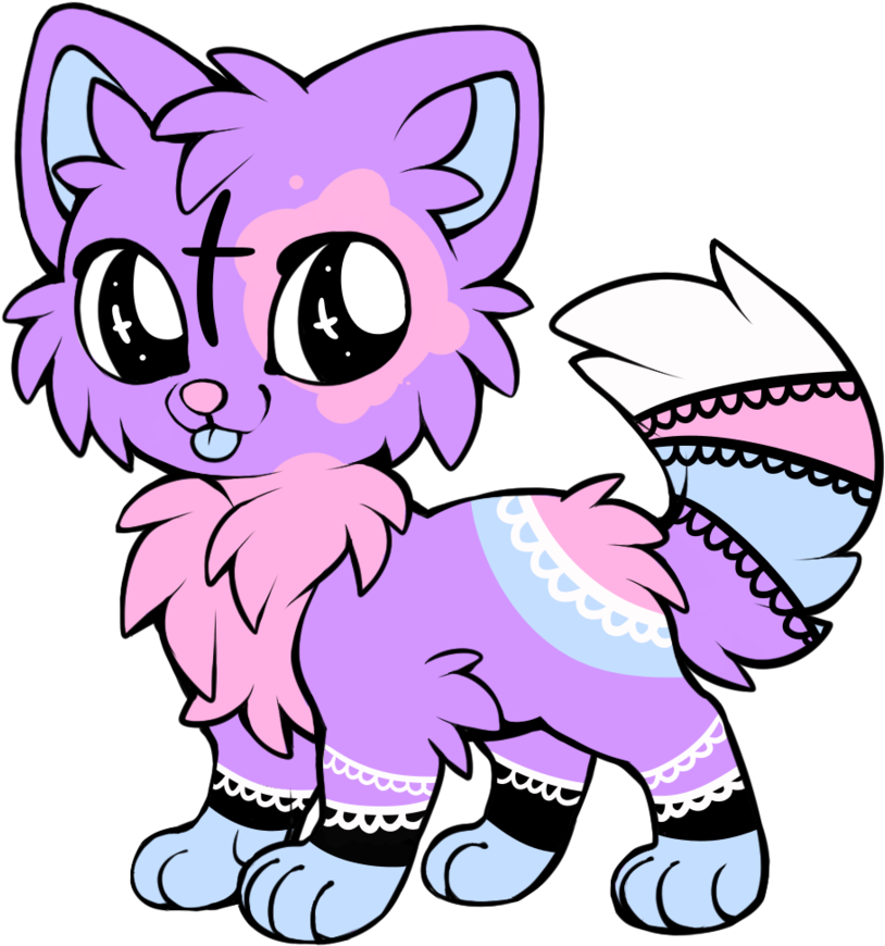 Custom Pastel Goth Kitteh By Oc-handout - Pastel Goth Cat Oc (894x894)
