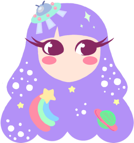 Smol Pastel Space Girl For All Your Space Girl Needs - Ufo Png (500x666)