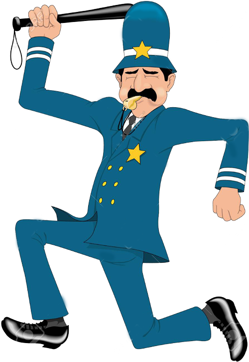 The Incongruity Police Are Watching - Keystone Cops Clipart (500x726)