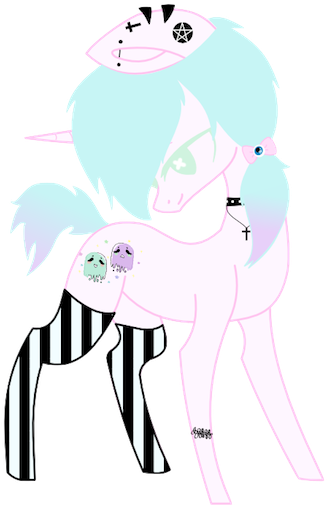 My New Pastel Goth Oc By Fadingvi0l3t - Pastel Goth Pony Арт (400x517)